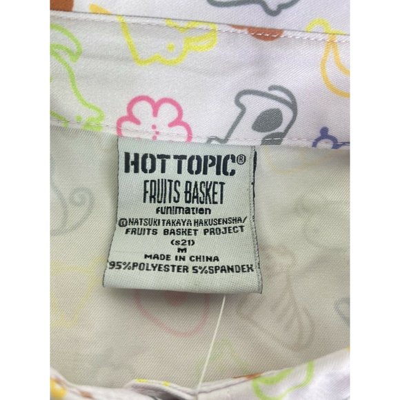 Fruits Basket Icons All Over Print Woven Top Button Up Womens Juniors Size M - Picture 6 of 12